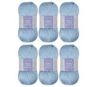 Trimits Double Knit Baby Acrylic Yarn Wool for Knitting and Crochet - 6 x 100g (300 metres) - Soft Touch Easy Care Anti-Pilling Machine Washable DK Yarn, Oeko-TEX Certified Fibre, Baby Blue
