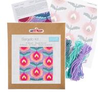 Trimits Bargello Stitch Kit - Floral Design on Pre-Printed Printed Canvas (20.3 x 20.3cm) with Yarn, Needle, Colour-Coded Chart and Instructions - A Decorative Design Creating a Vibrant piece.