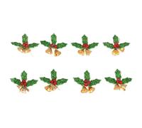 Trimits Christmas Embellishments - Holly With Bells - 8 Piece Hanging Ornaments