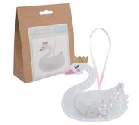 Trimits Christmas Felt Decoration Kits, 10 x 10cm, Swan with Crown