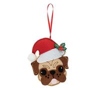 Trimits Christmas Felt Decoration Kits, 9 x 12cm, Festive Pug