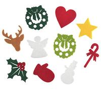 Trimits Christmas Felt Shapes, Approx 6cm, Pack of 18 (9 designs)