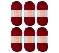 Trimits Chunky Acrylic Yarn Wool for Knitting and Crochet - 6 x 100g (100 metres) - Soft Touch Easy Care Machine Washable Yarn, Oeko-TEX Certified Fibre, Scarlet