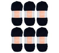 Trimits Chunky Acrylic Yarn Wool for Knitting and Crochet - 6 x 100g (100 metres) - Soft Touch Easy Care Machine Washable Yarn, Oeko-TEX Certified Fibre, Navy