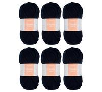 Trimits Chunky Knitting Yarn Blue Acrylic Knitting & Crochet Wool 6 X 100G Soft Touch Machine Washable Oeko-Tex