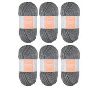 Trimits Chunky Knitting Yarn Grey Acrylic Knitting & Crochet Wool 6 X 100G Soft Touch Machine Washable Oeko-Tex