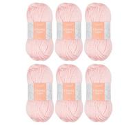 Trimits Chunky Knitting Yarn Pink Acrylic Knitting & Crochet Wool 6 X 100G Soft Touch Machine Washable Oeko-Tex