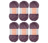 Trimits Chunky Knitting Yarn Purple Acrylic Knitting & Crochet Wool 6 X 100G Soft Touch Machine Washable Oeko-Tex