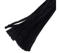 Trimits Craft Synthetic Chenille Stem Pipe Cleaners, 30cm x 12mm, Black