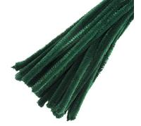 Trimits Craft Synthetic Chenille Stem Pipe Cleaners, 30cm x 12mm, Green