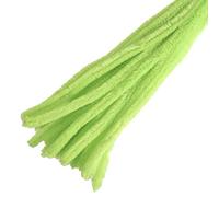 Trimits Craft Synthetic Chenille Stem Pipe Cleaners, 30cm x 12mm, Lime Green