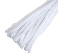 Trimits Craft Synthetic Chenille Stem Pipe Cleaners, 30cm x 12mm, White