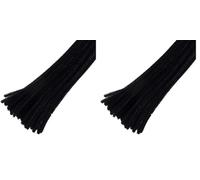 Trimits Craft Synthetic Chenille Stem Pipe Cleaners, 30cm x 6mm, Black (Pack of 2)