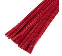 Trimits Craft Synthetic Chenille Stem Pipe Cleaners, 30cm x 6mm, Red