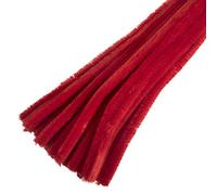 Trimits Craft Synthetic Chenille Stem Pipe Cleaners, Pack of 15, 30cm x 12mm, Red