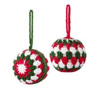 Trimits Crochet Kit - Baubles Pair of 8 x 8cm Festive & Christmas Decorations