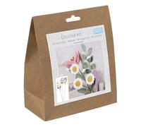 Trimits Crochet Kit - Floral Blooms (11 x 42cm) - with Yarn, Crochet Hook, Zip, Stitch Markers, Needle and Instructions - A Satisfying Crochet Project Creating a Charming, Handmade Floral Decoration.