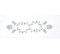 Trimits Cross Stitch Kit - Table Runner - Includes Printed Fabric, Threads, Needle & Instructions, 40 x 100cm, Floral Hydrangea