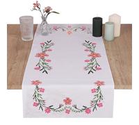 Trimits Cross Stitch Kit - Table Runner - Includes Printed Fabric, Threads, Needle & Instructions, 40 x 100cm, Daisy Flowers