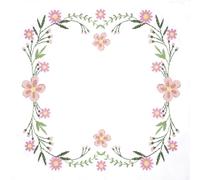 Trimits Cross Stitch Kit - Tablecloth - Includes Printed Fabric, Threads, Needle & Instructions, 80 x 80cm, Daisy Flowers