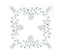 Trimits Cross Stitch Kit - Tablecloth - Includes Printed Fabric, Threads, Needle & Instructions, 80 x 80cm, Floral Hydragea
