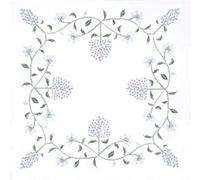 Trimits Cross Stitch Kit - Tablecloth - Includes Printed Fabric, Threads, Needle & Instructions, 80 x 80cm, Floral Hydragea