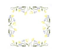 Trimits Cross Stitch Kit - Tablecloth - Includes Printed Fabric, Threads, Needle & Instructions, 80 x 80cm, Tulips