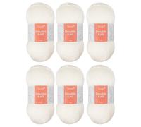 Trimits Double Knit Acrylic Yarn for Knitting and Crochet - 6 x 100g (280 metres) - Soft Touch Easy Care Machine Washable DK Yarn, Oeko-TEX Certified Fibre, Ecru