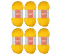 Trimits Double Knit Acrylic Yarn Wool for Knitting and Crochet - 6 x 100g (280 metres) - Soft Touch Easy Care Machine Washable DK Yarn, Oeko-TEX Certified Fibre, Yellow