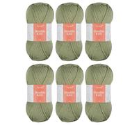 Trimits Double Knit Acrylic Yarn Wool for Knitting and Crochet - 6 x 100g (280 metres) - Soft Touch Easy Care Machine Washable DK Yarn, Oeko-TEX Certified Fibre, Sage Green