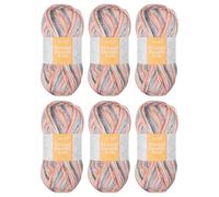 Trimits Double Knit Acrylic Yarn Wool for Knitting and Crochet - 6 x 100g (280 metres) - Soft Touch Easy Care Machine Washable DK Yarn, Oeko-TEX Certified Fibre, Autumn