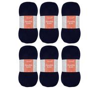 Trimits Double Knit Acrylic Yarn Wool for Knitting and Crochet - 6 x 100g (280 metres) - Soft Touch Easy Care Machine Washable DK Yarn, Oeko-TEX Certified Fibre, Navy Blue