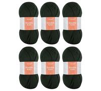 Trimits Double Knit Acrylic Yarn Wool for Knitting and Crochet - 6 x 100g (280 metres) - Soft Touch Easy Care Machine Washable DK Yarn, Oeko-TEX Certified Fibre, Bottle Green