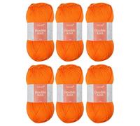 Trimits Double Knit Acrylic Yarn Wool for Knitting and Crochet - 6 x 100g (280 metres) - Soft Touch Easy Care Machine Washable DK Yarn, Oeko-TEX Certified Fibre, Orange