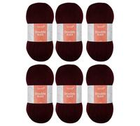 Trimits Double Knit Acrylic Yarn Wool for Knitting and Crochet - 6 x 100g (280 metres) - Soft Touch Easy Care Machine Washable DK Yarn, Oeko-TEX Certified Fibre, Wine