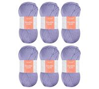 Trimits Double Knit Acrylic Yarn Wool for Knitting and Crochet - 6 x 100g (280 metres) - Soft Touch Easy Care Machine Washable DK Yarn, Oeko-TEX Certified Fibre, Lavender