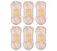 Trimits Double Knit Acrylic Yarn Wool for Knitting and Crochet - 6 x 100g (280 metres) - Soft Touch Easy Care Machine Washable DK Yarn, Oeko-TEX Certified Fibre, Natural