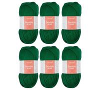 Trimits Double Knit Acrylic Yarn Wool for Knitting and Crochet - 6 x 100g (280 metres) - Soft Touch Easy Care Machine Washable DK Yarn, Oeko-TEX Certified Fibre, Green
