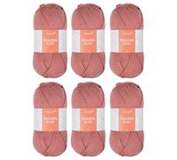 Trimits Double Knit Acrylic Yarn Wool for Knitting and Crochet - 6 x 100g (280 metres) - Soft Touch Easy Care Machine Washable DK Yarn, Oeko-TEX Certified Fibre, Dusty Rose