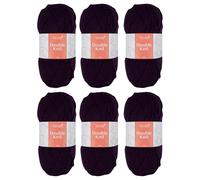 Trimits Double Knit Acrylic Yarn Wool for Knitting and Crochet - 6 x 100g (280 metres) - Soft Touch Easy Care Machine Washable DK Yarn, Oeko-TEX Certified Fibre, Purple