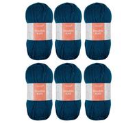 Trimits Double Knit Acrylic Yarn Wool for Knitting and Crochet - 6 x 100g (280 metres) - Soft Touch Easy Care Machine Washable DK Yarn, Oeko-TEX Certified Fibre, Teal Blue