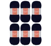 Trimits Double Knit Acrylic Yarn Wool for Knitting and Crochet - 6 x 100g (280 metres) - Soft Touch Easy Care Machine Washable DK Yarn, Oeko-TEX Certified Fibre, Navy Blue