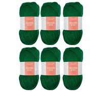 Trimits Double Knit Dk Yarn Green Acrylic Knitting & Crochet Wool 6 X 100G Soft Touch Machine Washable Oeko-Tex Certified