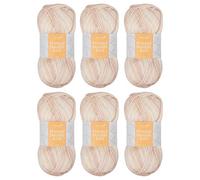 Trimits Double Knit Acrylic Yarn Wool for Knitting and Crochet - 6 x 100g (280 metres) - Soft Touch Easy Care Machine Washable DK Yarn, Oeko-TEX Certified Fibre, Natural