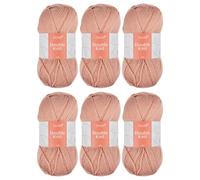 Trimits Double Knit Dk Yarn Pink Acrylic Knitting & Crochet Wool 6 X 100G Soft Touch Machine Washable Oeko-Tex Certified