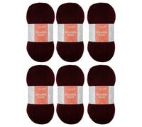Trimits Double Knit Acrylic Yarn Wool for Knitting and Crochet - 6 x 100g (280 metres) - Soft Touch Easy Care Machine Washable DK Yarn, Oeko-TEX Certified Fibre, Wine