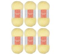 Trimits Double Knit Acrylic Yarn Wool for Knitting and Crochet - 6 x 100g (280 metres) - Soft Touch Easy Care Machine Washable DK Yarn, Oeko-TEX Certified Fibre, Lemon