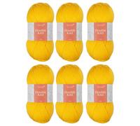 Trimits Double Knit Acrylic Yarn Wool for Knitting and Crochet - 6 x 100g (280 metres) - Soft Touch Easy Care Machine Washable DK Yarn, Oeko-TEX Certified Fibre, Yellow
