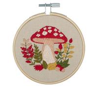 Trimits Embroidery Hoop Kits - 10cm 4” Beginner Starter Set, Includes Bamboo Hoop Threads Cloth Needle Backing & Instructions, Woodland