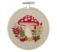 Trimits Embroidery Hoop Kits - 10cm 4” Beginner Starter Set, Includes Bamboo Hoop Threads Cloth Needle Backing & Instructions, Woodland